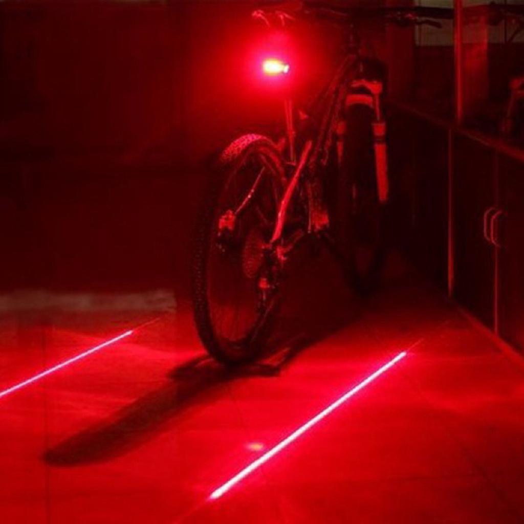 Bike Cycling Light Waterproof 5 LED 2 Lasers Bike Taillight Safety Warning Light