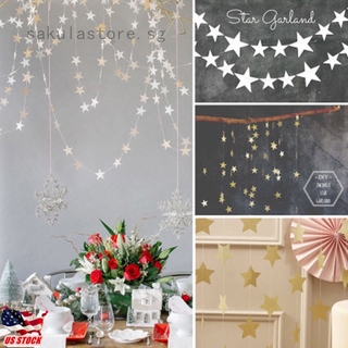 Lucky Stars Hanging Banner Wedding Birthday Party Decor Room Hanging Flowers