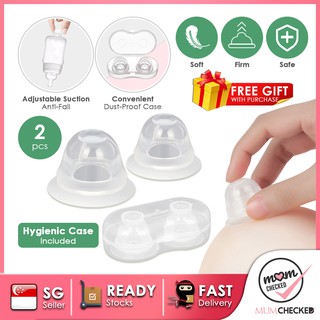 2pcs Silicone Nipple Corrector with Case l Nipple Aspirator Puller Sucker For Flat Inverted Nipples l MumChecked