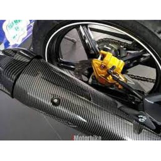 [Shop Malaysia] Muffler Cover Y15ZR / Exhaust Cover Carbon FIBER (1)