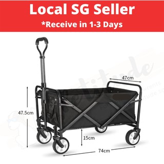 🌟5 STARS RATINGS🌟SG SELLER 🌟 SHIP OUT SAME DAY 🌟Stroller Trolley Wagon - Black and Camo (1)