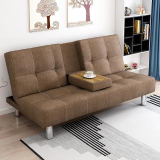 Hair versatile fabric sofa bed small apartment double folding sofa bedroom Nordic bed