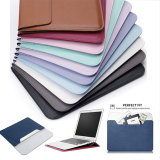 Laptop Sleeve Case for Macbook air 11inch 12inch 13.3inch 15inch pro casing Slim Sleeve Cover MAC PU Leather Bag Stand Laptop Protective Carrying Case