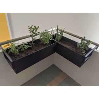 Heavy Duty Modern Aluminium Flower Plant box , Urban Garden, Vegetable farming for HDB corridor or Balcony Landscape