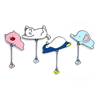 Sleeping Animal Enamel Collar Pins Badge Corsage Cute Cartoon Brooch