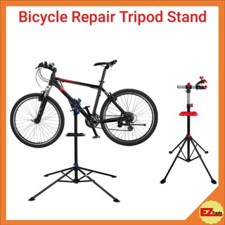 Adjustable Bicycle Repair Stand Floor Tripod with tool Tray - Knob