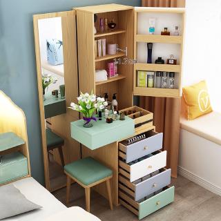 🌞Youmanni🌞Nordic dressing table bedroom dressing mirror integrated multi-function storage cabinet bedroom furniture small apartment makeup table dresser meja solek