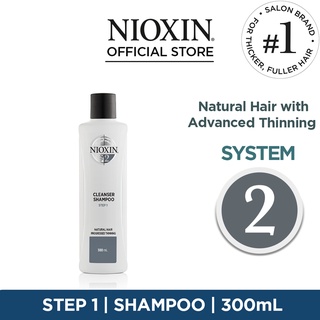 NIOXIN Anti Hair Loss Shampoo for Natural Hair with Advanced Thinning, 300mL, System 2