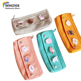 Winzige INS Pencil Case Cute Canvas Pencil Bag Large Capacity Stationery Case