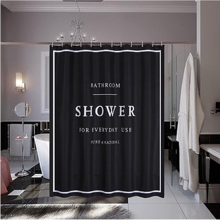 [Ready Stock]GY3525 Gyrohome 1PC Ready Stock Black 180cmW*180cmH Shower Curtains BathHome Mildew Resistant Waterproof