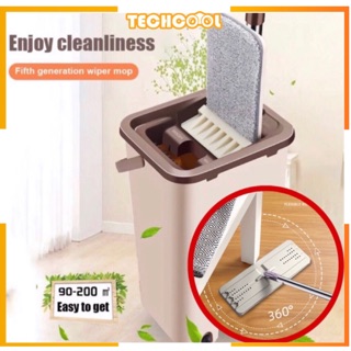 Stainless Steel Self Cleaning Drying Mop Wringing Bucket Housekeeping Household Mop Free Hand Wash Home Mopping Gadget
