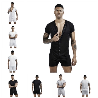 Mens Bodysuit Sexy Slimming Underwear Corsest Body Shaper Button Top Tight Body Suits Men Solid Jumpsuit Vest