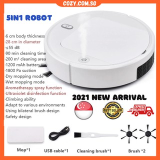 5in1 Fully Automatic AI Robot Cleaner Dry/Wet Sweeping Mop UV Disinfection Humidifier Robot Vacuum Cleaner Cozy