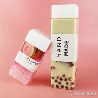 ☎▤✐350 positioning square bottle freshly squeezed juice bottle disposable drink mango bottle PET plastic milk tea cup pe (1)
