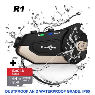 Freedconn R1 Waterproof HD 1080p Motorcycle Camera Helmet Video WiFi Bluetooth Headset Driving Recorder