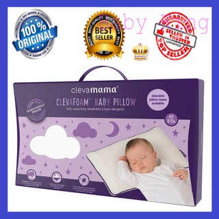 [NEWEST PACKAGING] Original Clevamama ClevaFoam Baby Pillow 0-12m [Size 40cm(L) 23cm(W) 3.5cm(D)]