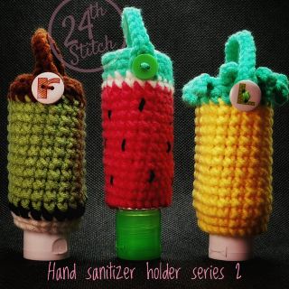 Crochet hand sanitizer holder