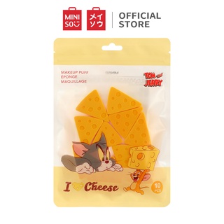 MINISO Tom & Jerry I love cheese Collection Triangle Cheese Makeup Puffs (10 pcs) (1)