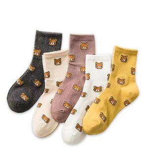 [Set of 6] Cute Rilakkuma Socks