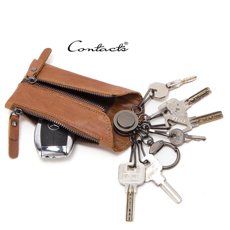 【black,brown,Dark brown】Leather car key bag, fashion key bag for men and women, leather coin purse, casual small key bag, leather key chain