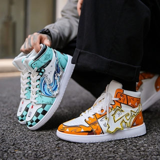 【Ready Stock】New“Demon Slayer Snakes” Board Shoes Korean Students Wild Men's Fashion Sneakers High Top