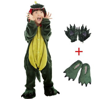 Toddler Kids Dinosaur Costume Animal Sleepwear Halloween Cosplay Fancy Dress Birthday Children's Day Gift attach Shoes P