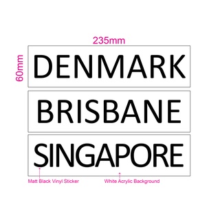ACRYLIC SIGNAGES for COUNTRIES NAMES