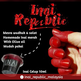 [Shop Malaysia] 💃Ready Stock💃 Homemade Victoria Celup Inai Republic with Olive Oil 10ml Inai Kuku Merah Halal Mesra Wuduk Selamat (1)