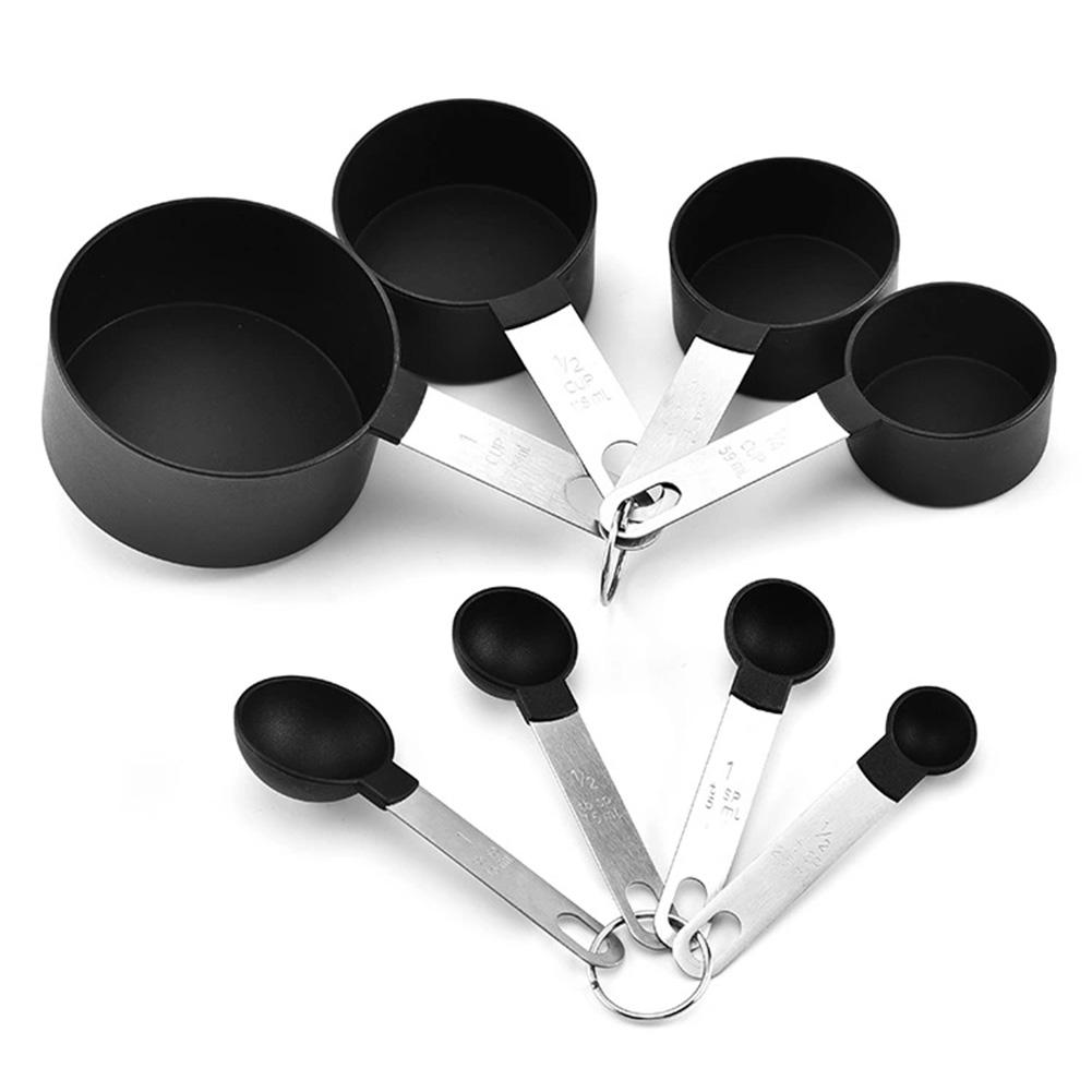 8pcs/set Stainless Steel Measuring Cups Spoons Set Kitchen Accessories Coffee Useful Household Cooking DIY