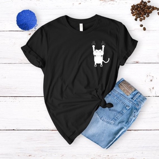 Hanging Cat Cute Tee Unisex T-shirt Simple Top Wear