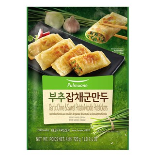 [Pulmuone] Garlic Chive and Sweet Potato Noodle Potstickers 720g