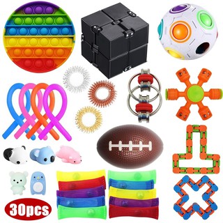 30 pcs Sensory Toys Set for Kids and Relieves Stress and Anxiety Fidget Toy Special Toys Assortment for Birthday Party Favors