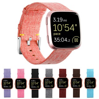 For Fitbit Versa 2 versa2 Versa Lite Nylon Canvas Replacement Wristband Wrist Bands Watch Band Strap With Buckle Connector