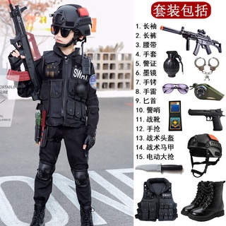 ✵๑☸New children s small special police small military uniform costumes kids field special forces suits police officer un