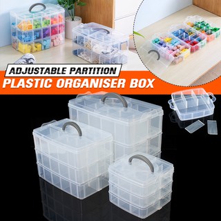 Compartment Box Clear Plastic Storage Organiser Tool Case Jewellery Craft Beads