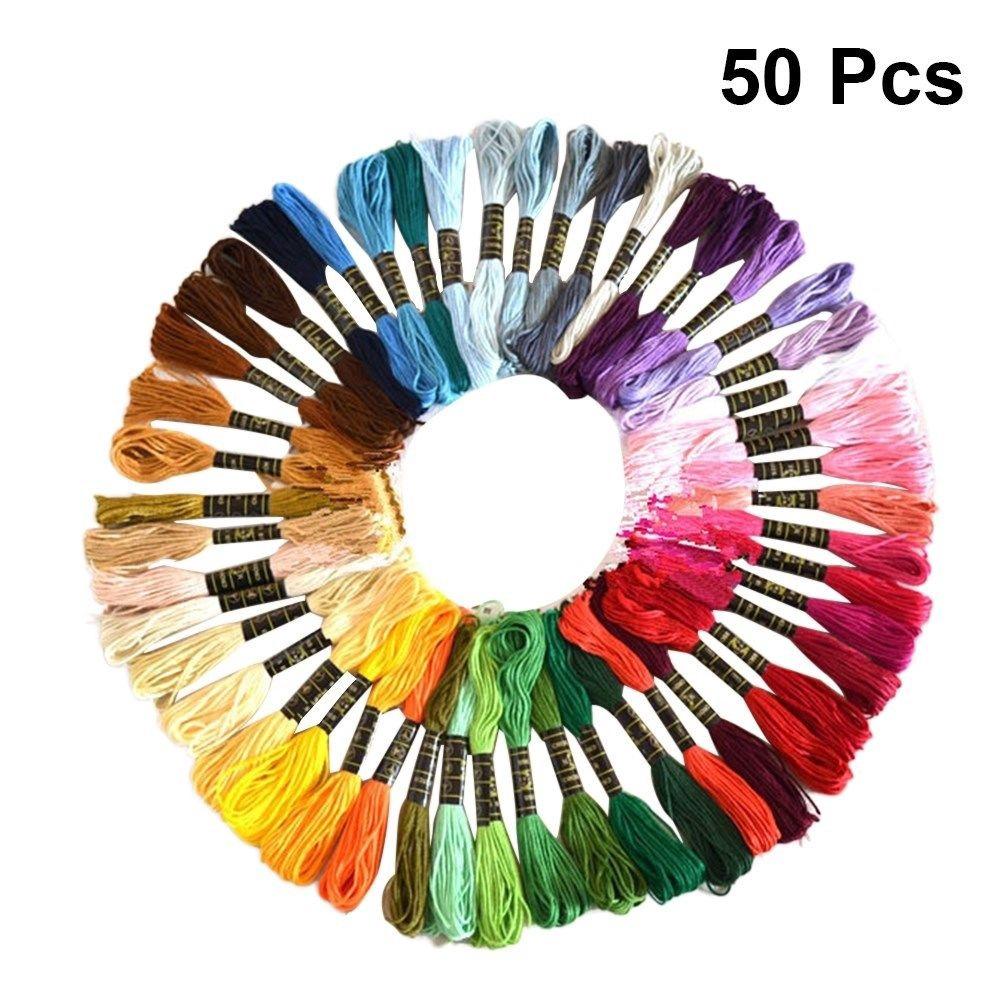 50pcs Cross Stitch Cotton Embroidery Thread DIY Sewing Skeins Craft Knit