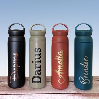 Personalised Customised Stainless Steel Tumblers Thermal Flask Stay Hot Keep Cold Sports Travel *Free Bottle Scrubber*