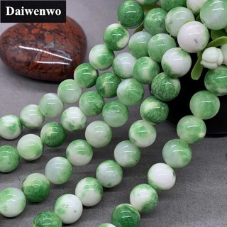 Cyan Yellow Jade Beads 6-12mm Round Natural Loose Stone Bead DIY Dreamcatcher
