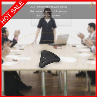 Ready E&T Aibecy USB Desktop Computer Conference Omnidirectional Condenser Microphone Mic Speaker Speakerphone 360° Audio Pickup Plug & Play for Business Video Meeting