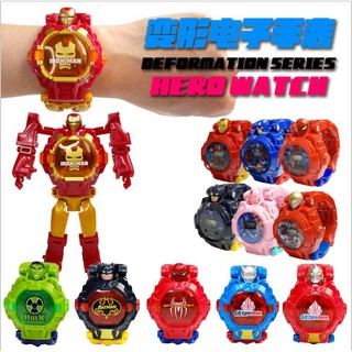 Children's anime cartoon manual deformation electronic watch toy transformation robot gift