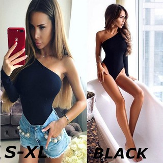 Women Black Sexy Bodysuit Clubwear Bodycon Jumpsuit Romper Leotard Tops Shirt