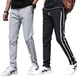 Men's ice silk casual pants loose stretch pants slim legged pants Korean version quick drying sports pants