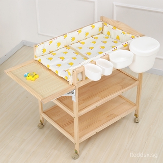 【In stock】Multifunctional Solid Wood Diaper-Changing Table Newborn BabyBBNursing Diaper Changing Console Massage Baby Care Table