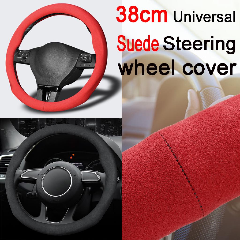 Breathable Anti-skid Universal Car Steering Wheel Cover Suede Alcantara Cover