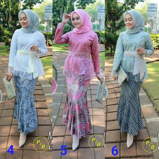 Modern Javanese Blouse Suit Set Tulle Graduation Javanese Blouse Pearl Kebaya Muslim White And Various Colors Options