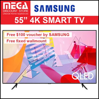 SAMSUNG QA55Q60TAKXXS 55" 4K SMART QLED TV + FREE $100 VOUCHER REDEEM FROM SAMSUNG & FIXED WALLMOUNT