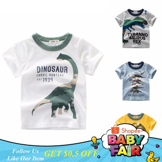 Summer Baby Boys Short Sleeve T-shirt Camouflage Shirt Dinosaur Pattern Tops baby wrap baby jacket wars long shirt