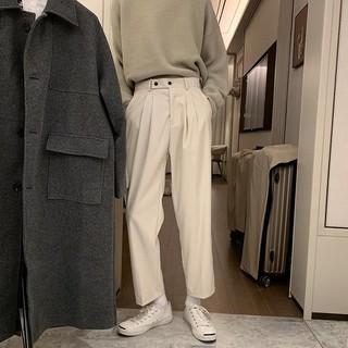 Wide Leg Pants Male 2020 Free Cropped Cropped Pants Suit
