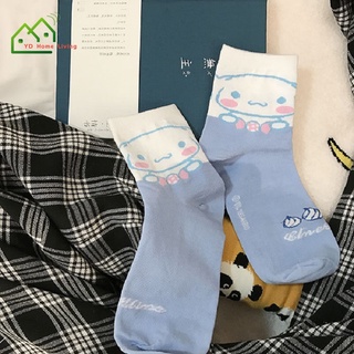 Cute Cartoon Cinnamon Dog Socks Cotton Socks Middle Tube Female Japanese Soft Girl Lolita Big Ear Dog Loli Student Socks YD