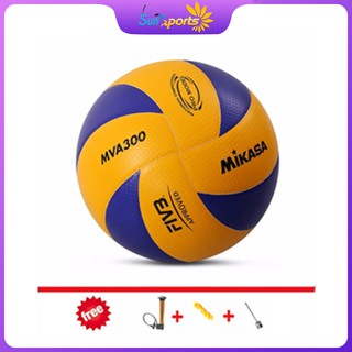 [Sunsport]Volleyball Set Volleyball Mikasa MVA300 volleyball For training competition Match ball volleyball set(volleyball+pump + air needle + net bag)Wear resistant